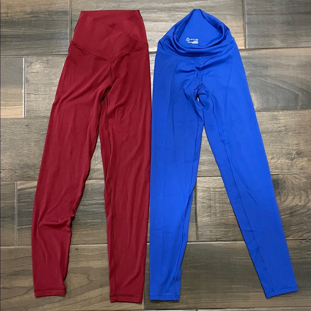 Aerie Blue Leggings Aerie Dark Red Leggings. Offline by Aerie XXS girls